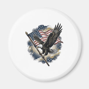 Vintage Eagle Vlag Patriottisch Shirt Ontwerp_1 Magneet
