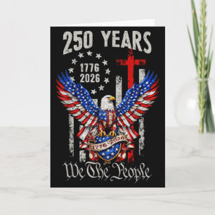 Vintage Eagle Vlag van de VS 250 Jaar 1776-2026 25 Kaart