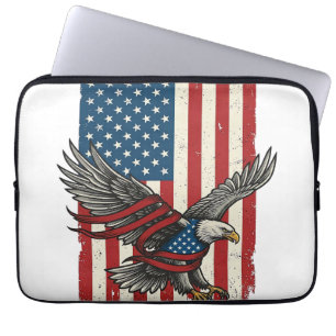 Vintage Eagle Vlag Vector Patriottisch Shirt Ontwe Laptop Sleeve