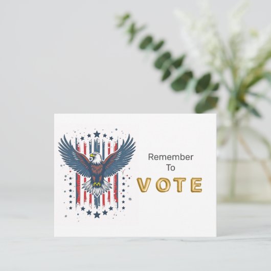 Vintage Eagle Vote Briefkaart (Staand voorkant)
