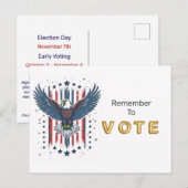 Vintage Eagle Vote Briefkaart (Voorkant / Achterkant)