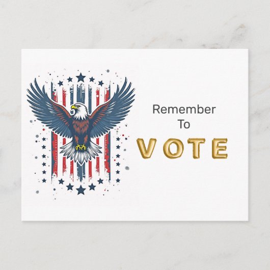 Vintage Eagle Vote Briefkaart (Voorkant)