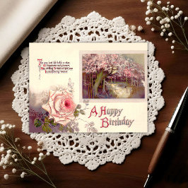 Vintage Early 1900's Birthday Greeting Postcard Briefkaart