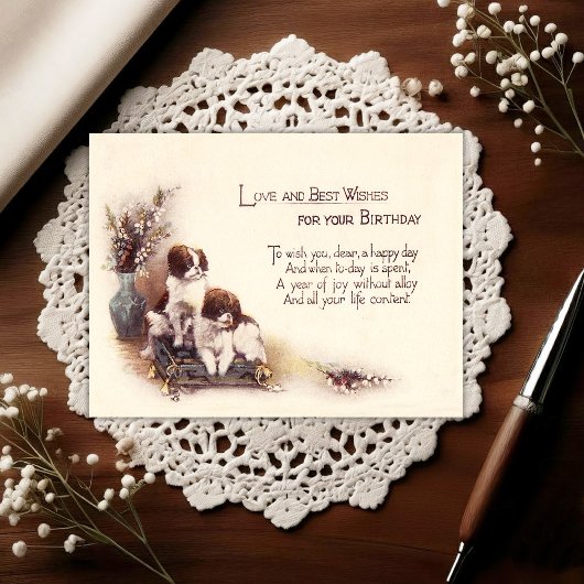 Vintage Early 1900's Birthday Greeting Postcard Briefkaart