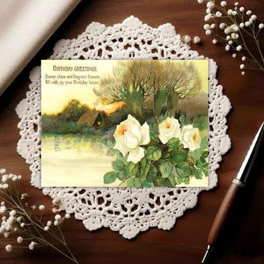 Vintage Early 1900's Birthday Greeting Postcard Briefkaart