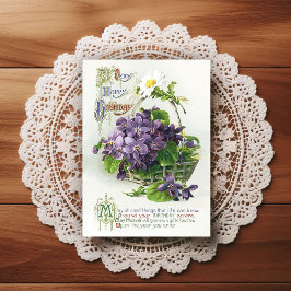 Vintage Early 1900's Birthday Greeting Postcard Briefkaart