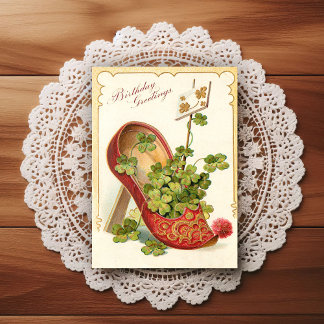 Vintage Early 1900's Birthday Greeting Postcard Briefkaart