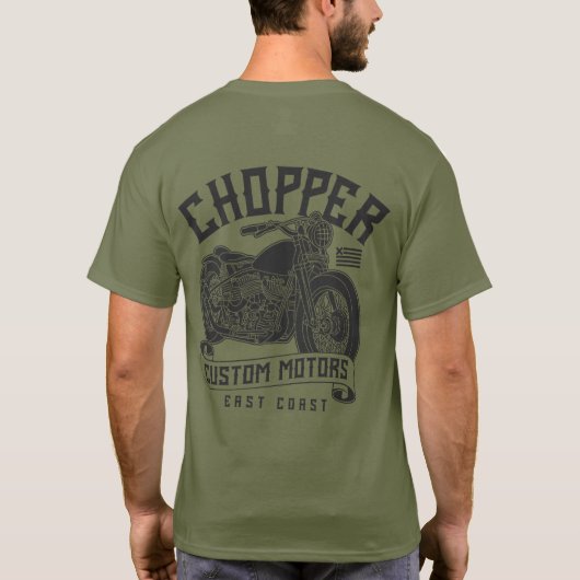 Vintage East Coast Chopper Motorfiets T-Shirt (Achterkant)