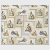 Vintage Easter Bunny Collage Cadeaupapier (Vlak)