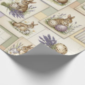 Vintage Easter Bunny Collage Cadeaupapier (Hoek)