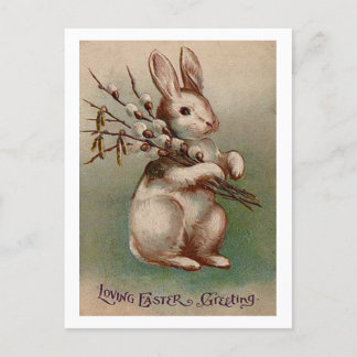 Vintage Easter Bunny Greetings Feestdagenkaart
