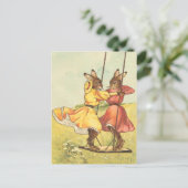 Vintage Easter Bunny Postcard Feestdagenkaart (Staand voorkant)