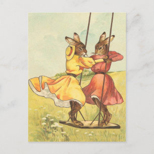 Vintage Easter Bunny Postcard Feestdagenkaart