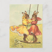 Vintage Easter Bunny Postcard Feestdagenkaart (Voorkant)