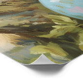 Vintage Easter Bunny Print, Pastel Flower Poster (Hoek)