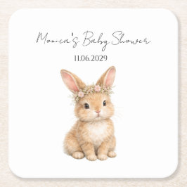 Vintage Easter Bunny Rabbit Baby Watercolor Kartonnen Onderzetters