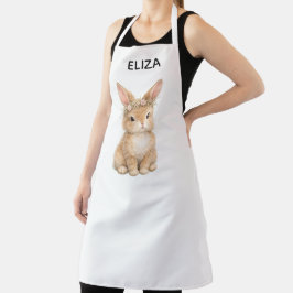 Vintage Easter Bunny Rabbit Egg Watercolor Schort