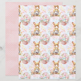 Vintage Easter Bunny Scrapbook Paper
