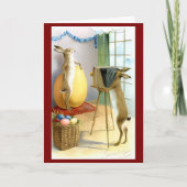 Vintage Easter Bunny Spring Kaart (Voorkant)