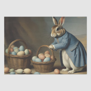 Vintage Easter Bunny With Basket and Eggs v1 Tissuepapier