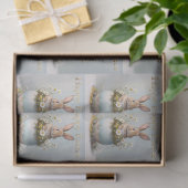 Vintage Easter Bunny with daisies Tissuepapier (Geschenk)