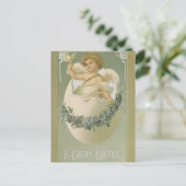 Vintage Easter Cherub Feestdagenkaart (Staand voorkant)