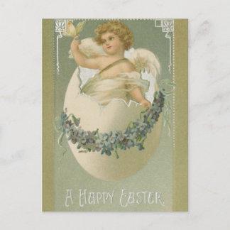 Vintage Easter Cherub Feestdagenkaart