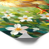 Vintage Easter Chick Spring Meadow Art Poster (Hoek)