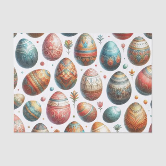 Vintage Easter Egg Pattern Holiday  Tissuepapier (Voorkant)