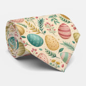 Vintage Easter Eggs with Floral Buds Stropdas (Opgerold)