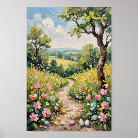 Vintage Easter Garden Path Art Poster (Voorkant)