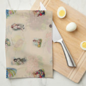 Vintage Easter Germany postcards - retro seamless  Theedoek (Quarter Fold)