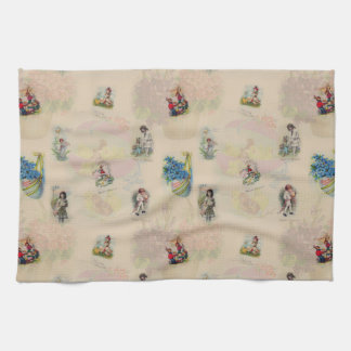 Vintage Easter Germany postcards - retro seamless  Theedoek