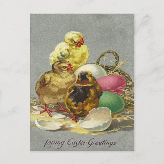 Vintage Easter Greetings 1909 Feestdagenkaart (Voorkant)