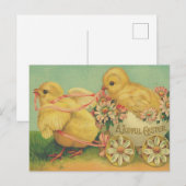 Vintage Easter Greetings Feestdagenkaart (Voorkant / Achterkant)