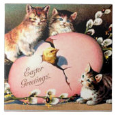 Vintage Easter Greetings Tegeltje (Voorkant)