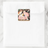 Vintage Easter Greetings Vierkante Sticker (Tas)