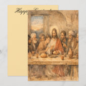 Vintage Easter Last Supper Greeting Card Feestdagenkaart (Voorkant / Achterkant)