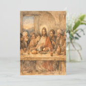 Vintage Easter Last Supper Greeting Card Feestdagenkaart (Staand voorkant)