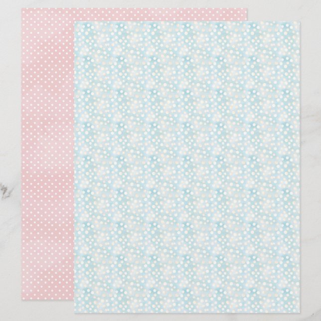 Vintage Easter Polka Dot Scrapbook Paper (Voorkant / Achterkant)