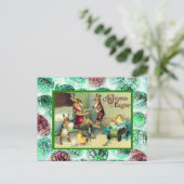 Vintage Easter, Rabbit at home Feestdagenkaart (Staand voorkant)