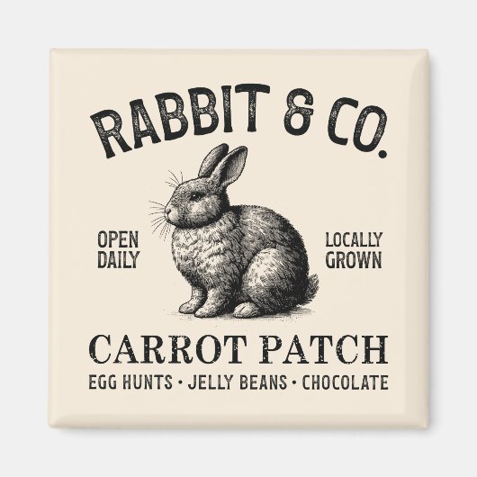 Vintage Easter Rabbit  Magneet (Voorkant)
