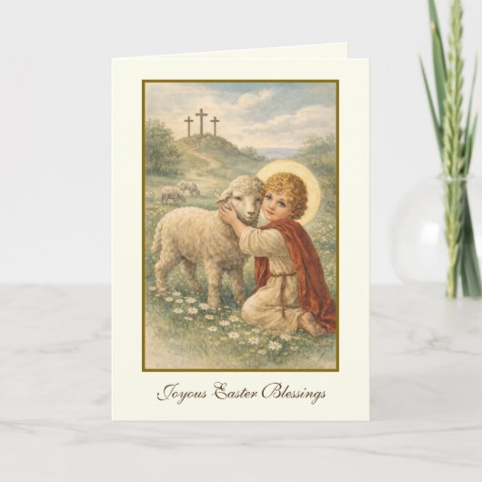 Vintage Easter Religious Blessings Prayer Feestdagen Kaart (Voorkant)