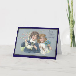 Vintage Easter Retro Greeting Nostalgia Springtime Kaart