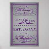 Vintage "Eat, Drink, trouwen" Poster (Voorkant)