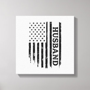 Vintage Echte Patriottische Vlag Shirt Ontwerp_1 Canvas Afdruk