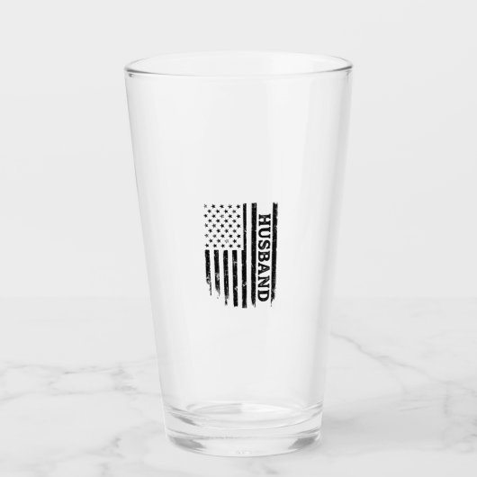 Vintage Echte Patriottische Vlag Shirt Ontwerp_1 Glas (Voorkant)