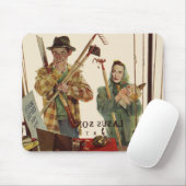 Vintage echtpaar met tuingereedschap muismat (Met muis)