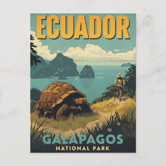 Vintage Ecuador Galapagos Travel Briefkaart (Voorkant)