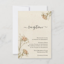 Vintage Edelweiss Floral Reception Enclosure Card Kaart